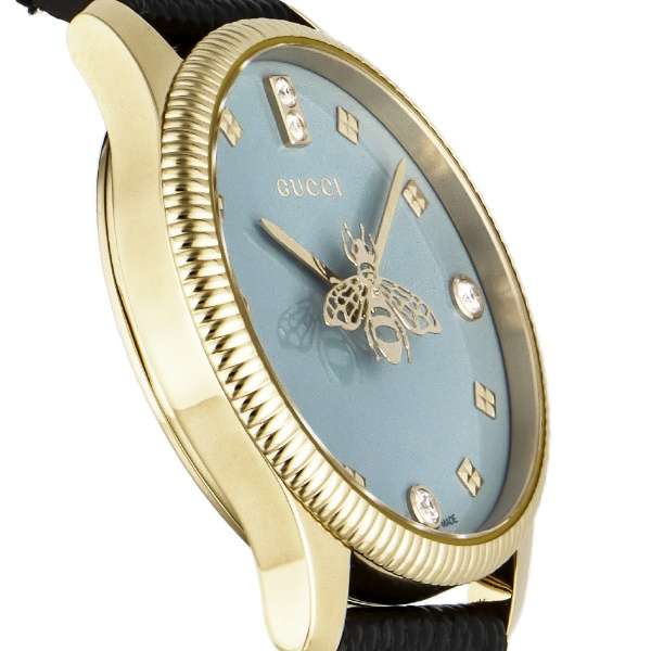  Shop Authentic Gucci G Timeless Quartz Blue Dial Black Leather Strap Watch For Men - YA1265018 - Luxxuri