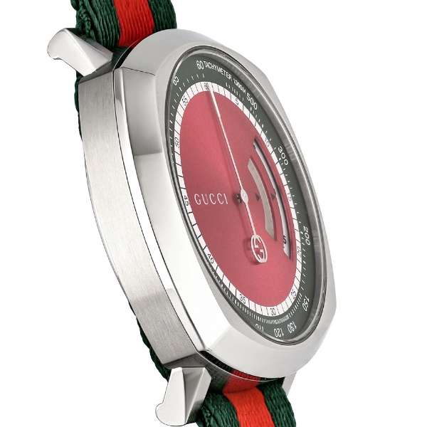  Shop Authentic Gucci Grip Quartz Chronograph Red Dial Two Tone NATO Strap Watch for Men - YA157304 - Luxxuri