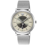  Shop Authentic Versace V-Circle Silver Dial Silver Mesh Bracelet Watch for Men - VBQ060017 - Luxxuri