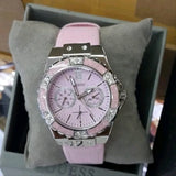  Shop Authentic Guess Limelight Quartz Diamonds Pink Dial Pink Denim Strap Watch For Women - W0775l15 - Luxxuri