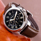  Shop Authentic Fossil Grant Chronograph Black Dial Brown Leather Strap Watch for Men - FS4813 - Luxxuri