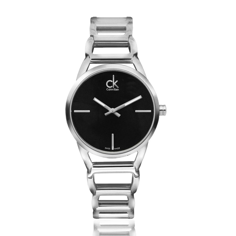  Shop Authentic Calvin Klein Stately Black Dial Silver Steel Strap Watch for Women - K3G23121 - Luxxuri