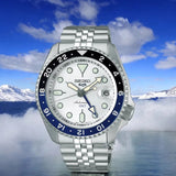  Shop Authentic Seiko 5 Sports SKX GMT Automatic Sky Blue Dial Silver Steel Strap Watch For Men - SSK033K1 - Luxxuri