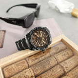  Shop Authentic Fossil Bronson Automatic Skeleton Black Dial Black Steel Strap Watch for Men - ME3256 - Luxxuri