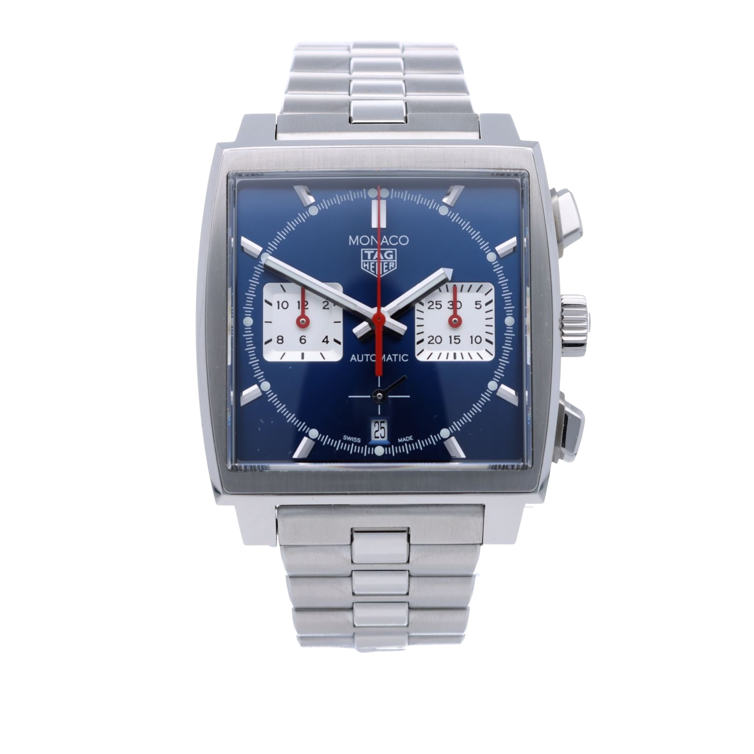 Tag Heuer Monaco Automatic Chronograph Blue Dial Silver Steel Strap Watch for Men - CBL2111.BA0644