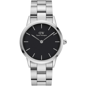  Shop Authentic Daniel Wellington Iconic Link Black Dial Silver Steel Strap Watch For Women - DW00100208 - Luxxuri