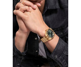  Shop Authentic Guess Asset Quartz Green Dial Gold Steel Strap Watch For Men - GW0575G2 - Luxxuri