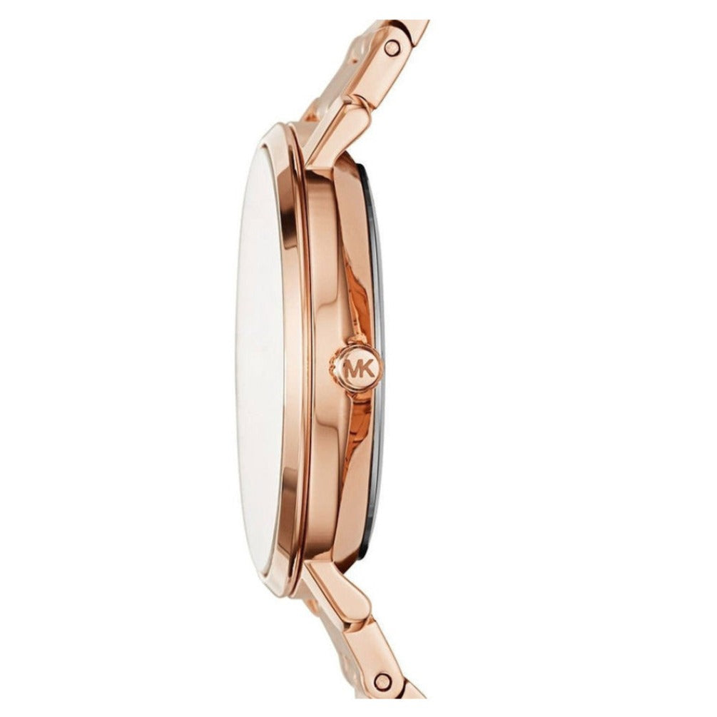  Shop Authentic Michael Kors Jaryn Quartz Rose Gold Dial Rose Gold Steel Strap Watch For Women - MK3501 - Luxxuri