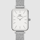  Shop Authentic Daniel Wellington Quadro Sterling White Dial Silver Mesh Strap Watch For Women - DW00100438 - Luxxuri