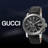  Shop Authentic Gucci G Chrono Black Dial Black Leather Strap Watch For Men - YA101205 - Luxxuri