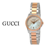  Shop Authentic Gucci G Timeless Diamonds Mother of Pearl Dial Two Tone Steel Strap Watch For Women - YA126544 - Luxxuri