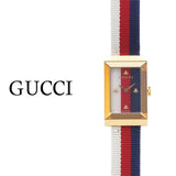  Shop Authentic Gucci G-Frame Mother of Pearl Dial White Blue Red Nylon Strap Watch For Women - YA147405 - Luxxuri