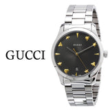  Shop Authentic Gucci G Timeless Black Dial Silver Steel Strap Watch For Women - YA1264029A - Luxxuri