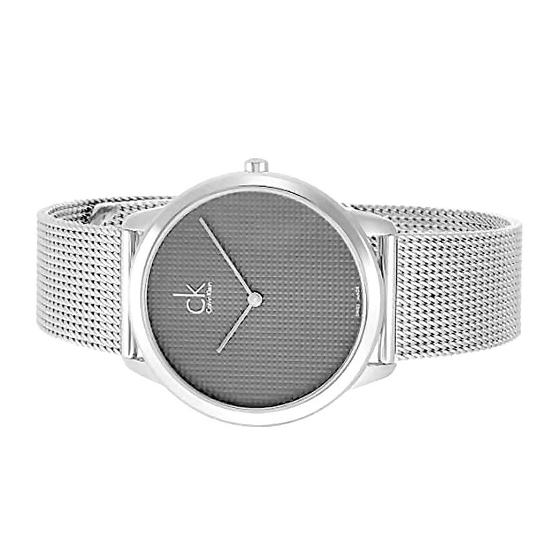  Shop Authentic Calvin Klein Minimalist Black Dial Silver Mesh Bracelet Watch for Men - K3M2112X - Luxxuri