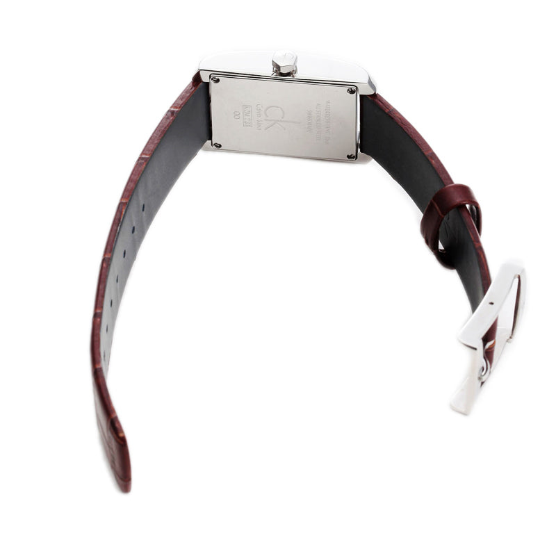  Shop Authentic Calvin Klein Window Silver Dial Brown Leather Strap Watch for Women - K2M23126 - Luxxuri