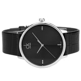  Shop Authentic Calvin Klein Accent Black Dial Black Leather Strap Watch for Men - K2Y2X1CU - Luxxuri