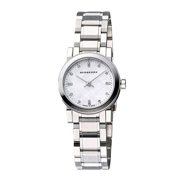  Shop Authentic Burberry The City Diamonds Mother of Pearl Dial Silver Steel Strap Watch for Women - BU9224 - Luxxuri