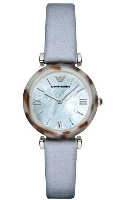  Shop Authentic Emporio Armani White Dial Light Blue Leather Strap Watch For Women - AR11002 - Luxxuri