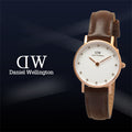  Shop Authentic Daniel Wellington Classy Bristol White Dial Brown Leather Strap Watch For Women - DW00100062 - Luxxuri