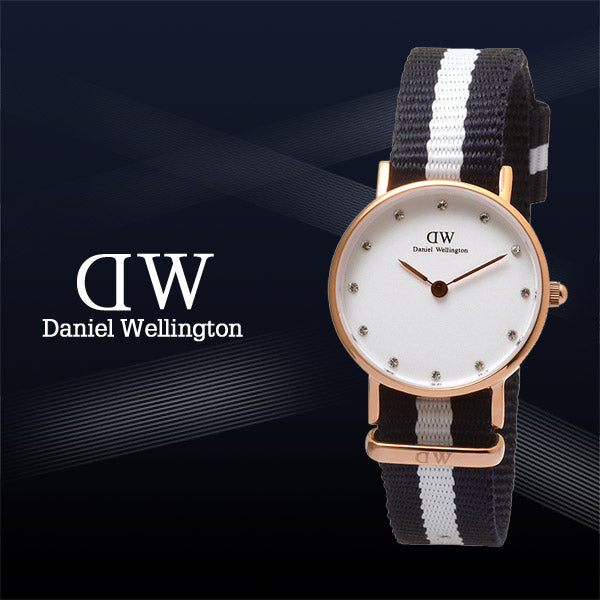  Shop Authentic Daniel Wellington Classy Glasgow White Dial Two Tone Nylon Strap Watch For Women - DW00100066 - Luxxuri