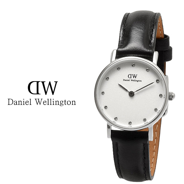  Shop Authentic Daniel Wellington Classy Sheffield White Dial Black Leather Strap Watch For Women - DW00100068 - Luxxuri