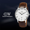  Shop Authentic Daniel Wellington Dapper Bristol White Dial Brown Leather Strap Watch For Women - DW00100090 - Luxxuri