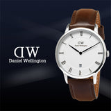  Shop Authentic Daniel Wellington Dapper Bristol White Dial Brown Leather Strap Watch For Women - DW00100090 - Luxxuri