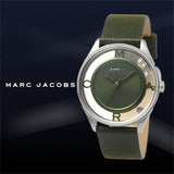  Shop Authentic Marc Jacobs Tether Transparent Green Dial Green Leather Strap Watch for Women - MBM1378 - Luxxuri