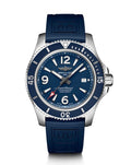  Shop Authentic Breitling Superocean 44mm Automatic Blue Dial Blue Rubber Strap Watch for Men - A17367D81C1S2 - Luxxuri