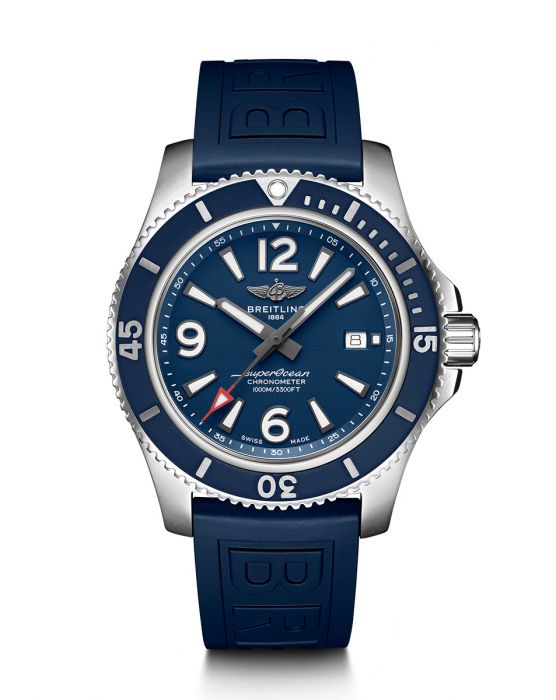  Shop Authentic Breitling Superocean 44mm Automatic Blue Dial Blue Rubber Strap Watch for Men - A17367D81C1S2 - Luxxuri