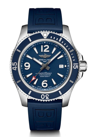  Shop Authentic Breitling Superocean 44mm Automatic Blue Dial Blue Rubber Strap Watch for Men - A17367D81C1S2 - Luxxuri
