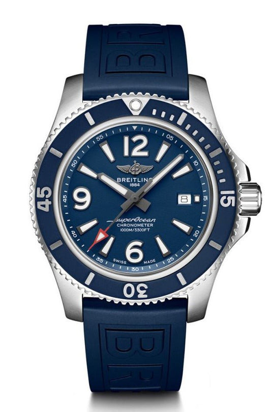  Shop Authentic Breitling Superocean 44mm Automatic Blue Dial Blue Rubber Strap Watch for Men - A17367D81C1S2 - Luxxuri