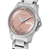  Shop Authentic Gucci G Timeless Pink Dial Silver Steel Strap Watch For Women - YA126524 - Luxxuri