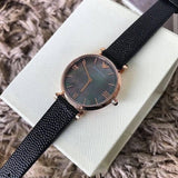  Shop Authentic Emporio Armani Gianni T Bar Black Mother of Pearl Dial Black Leather Strap Watch For Women - AR11060 - Luxxuri