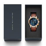  Shop Authentic Daniel Wellington Iconic Chronograph Blue Dial Brown Leather Strap Watch For Men - DW00100639 - Luxxuri