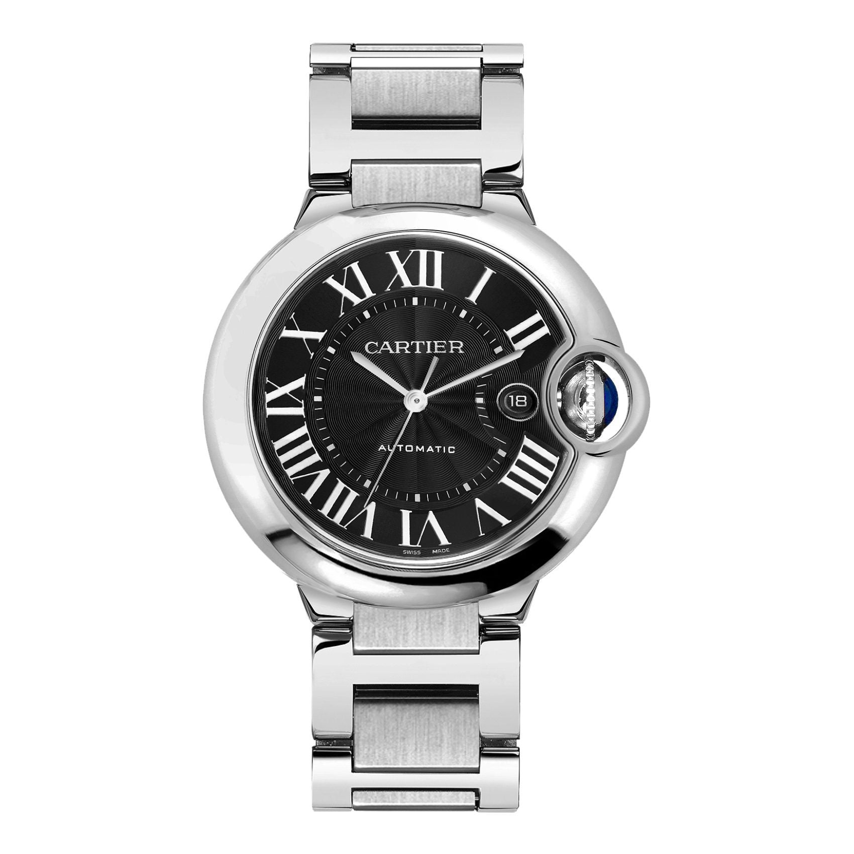  Shop Authentic Cartier Ballon Bleu de Cartier Black Dial Silver Steel Strap Watch for Men - W6920042 - Luxxuri