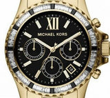  Shop Authentic Michael Kors Everest Chronograph Black Dial Gold Steel Strap Watch For Women - MK5828 - Luxxuri