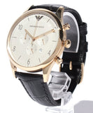  Shop Authentic Emporio Armani Classic Chronograph White Dial Black Leather Strap Watch For Men - AR1892 - Luxxuri