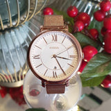 Shop Authentic Fossil Jacqueline Mother of Pearl White Dial Gold Mesh Strap Watch for Women - ES4352 - Luxxuri