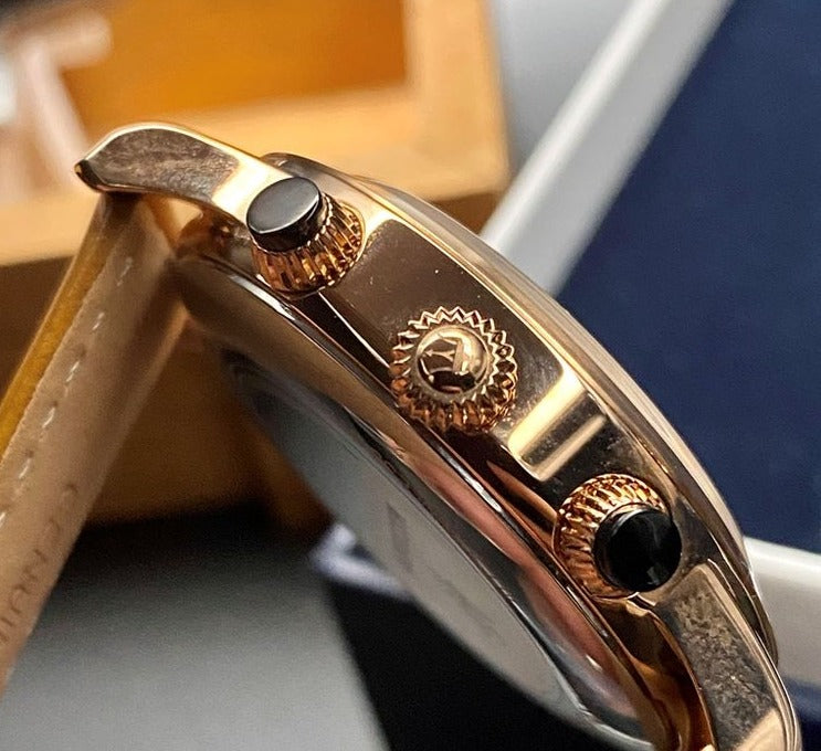  Shop Authentic Maserati Ricordo Chronograph Silver Dial Brown Leather Strap Watch For Men - R8871633002 - Luxxuri