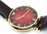  Shop Authentic Emporio Armani Gianni T Bar Burgundy Dial Burgundy Leather Strap Watch For Women - AR1757 - Luxxuri
