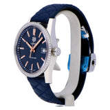  Shop Authentic Tag Heuer Carrera Quartz Diamonds Blue Dial Blue Leather Strap Watch for Women - WAR1114.FC6391 - Luxxuri