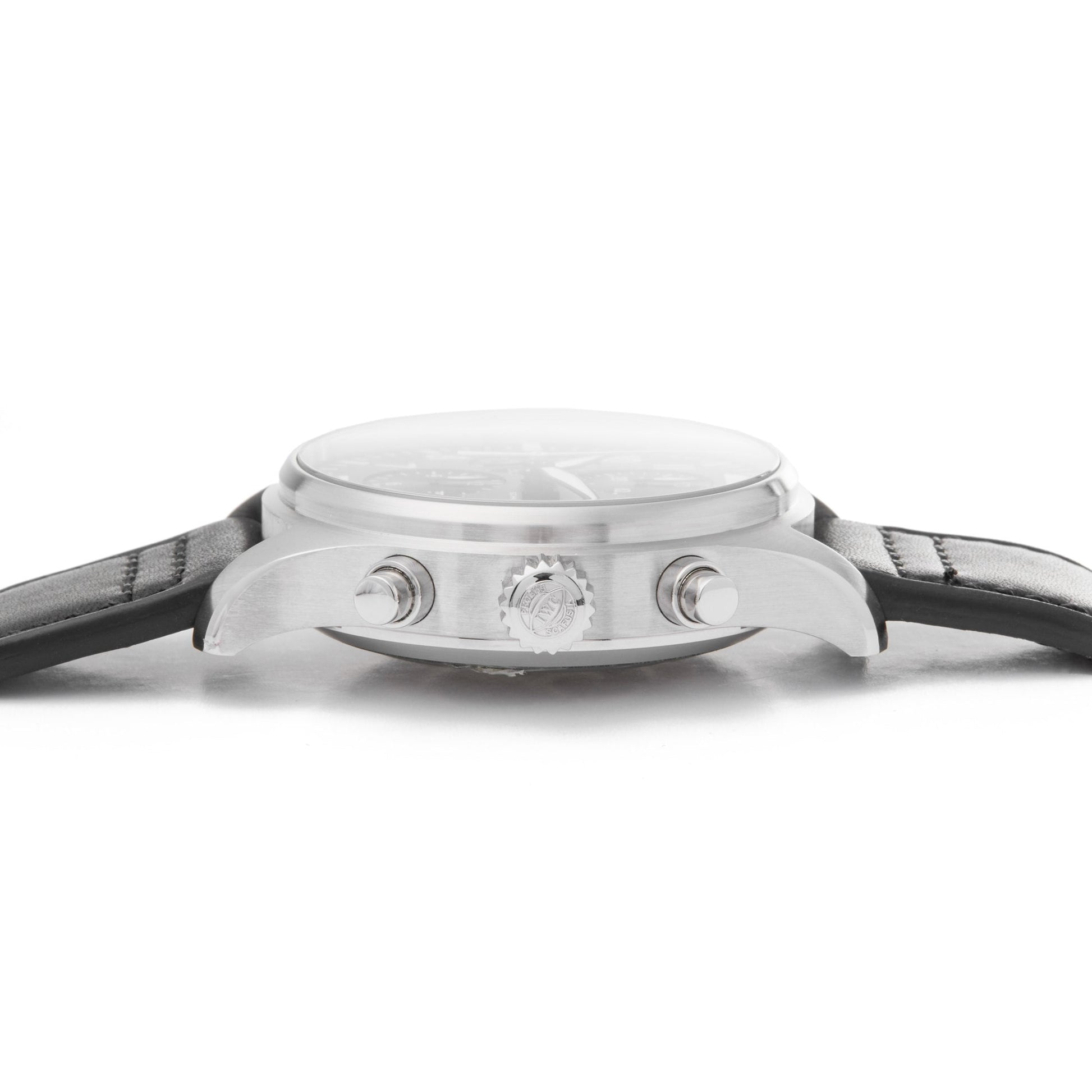  Shop Authentic IWC Pilot's Watch Chronograph Black Dial Black Leather Strap Watch for Men - IW377709 - Luxxuri