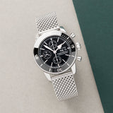  Shop Authentic Breitling Superocean Heritage Chronograph 44 Black Dial Silver Mesh Bracelet Watch for Men - A13313121B1A1 - Luxxuri