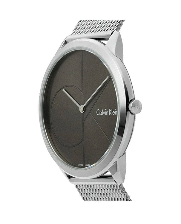  Shop Authentic Calvin Klein Minimal Black Dial Silver Mesh Bracelet Watch for Men - K3M21123 - Luxxuri
