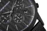 Shop Authentic Emporio Armani Renato Chronograph Black Dial Black Mesh Bracelet Watch For Men - AR2498 - Luxxuri