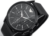  Shop Authentic Emporio Armani Renato Chronograph Black Dial Black Mesh Bracelet Watch For Men - AR2498 - Luxxuri