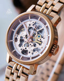  Shop Authentic Fossil Boyfriend Automatic Skeleton Rose Gold Dial Rose Gold Steel Strap Watch for Women - ME3065 - Luxxuri