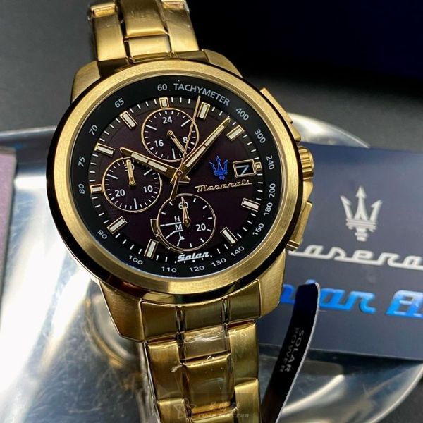 Shop Authentic Maserati Successo Black Dial Gold Stainless Steel Watch For Men - R8873645002 - Luxxuri