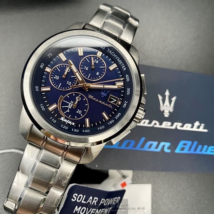  Shop Authentic Maserati Successo 44mm Solar Blue Stainless Steel Watch For Men - R8873645004 - Luxxuri
